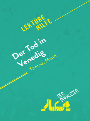 cover image of Der Tod in Venedig von Thomas Mann (Lektürehilfe)